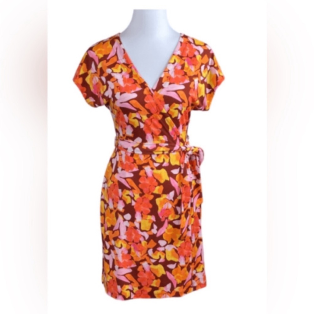Nine West Vibrant Floral Mini Dress - Red, Pink, Orange